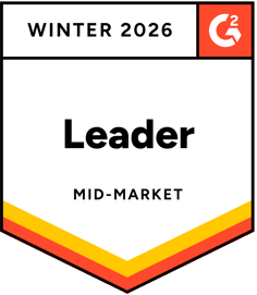 Badge graphic for G2 Sales Compensation Leader in the Mid-Market sector, Winter 2026