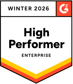 Badge graphic for G2 High Performer in the Enterprise sector, Winter 2026