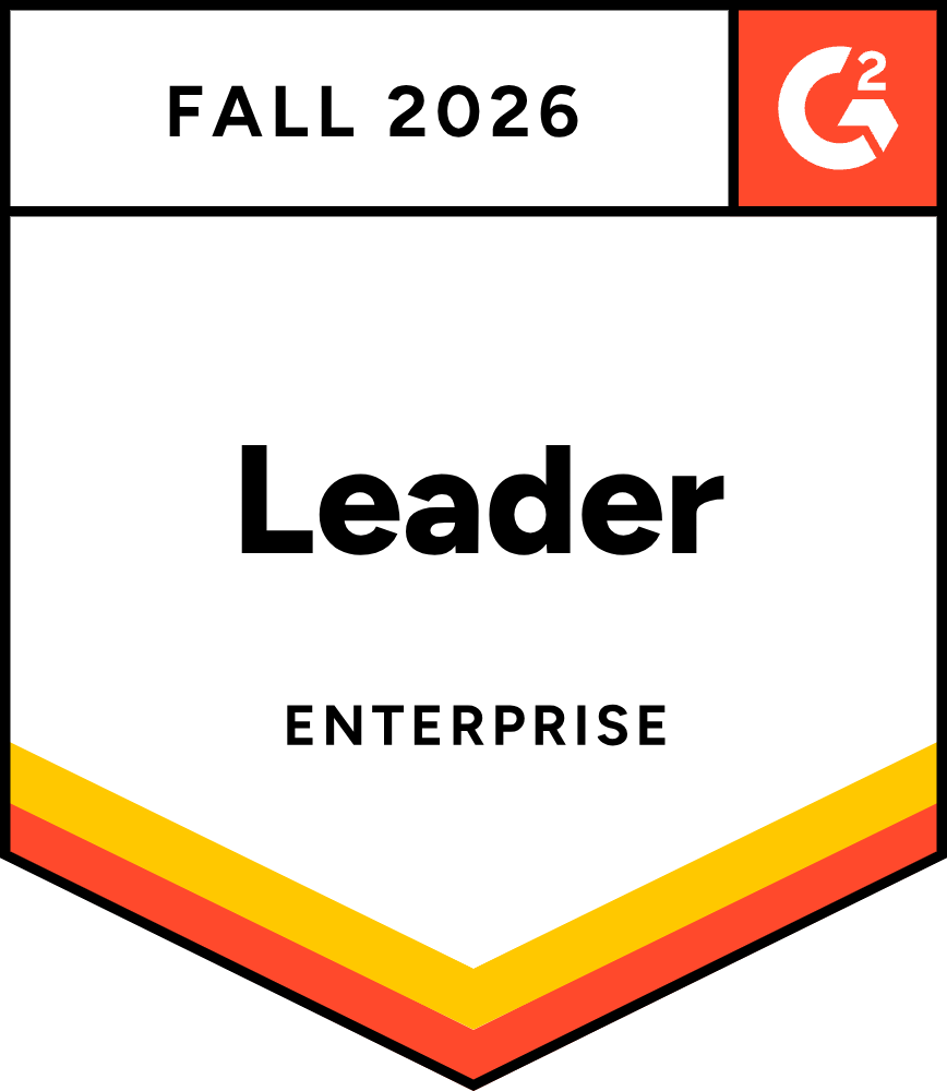 Badge graphic for G2 Enterprise Leader in Sales Performance Management, Fall 2026