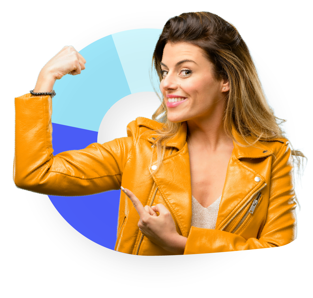 woman-making-muscle-orange-jacket
