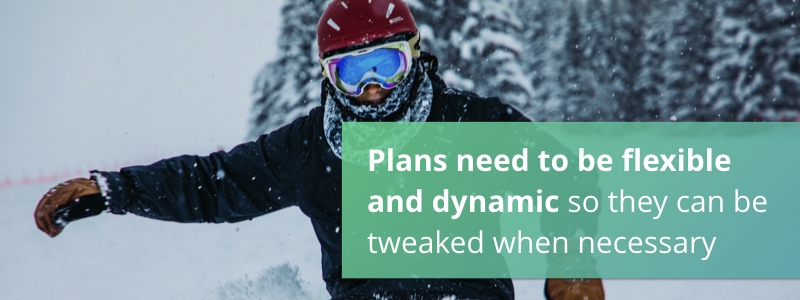 Plans need to be flexible and dynamic so they can be tweaked when necessary