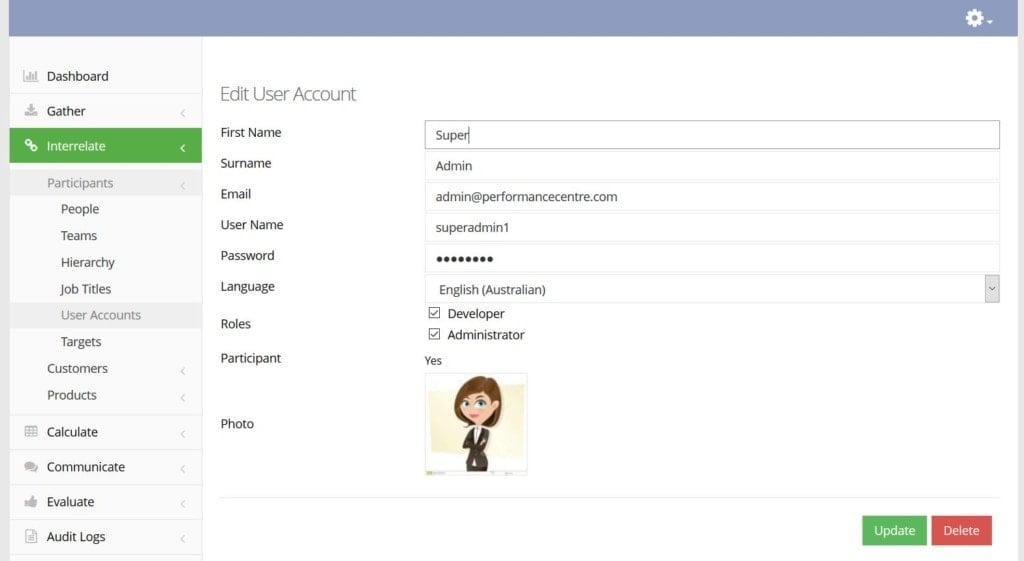 user accounts