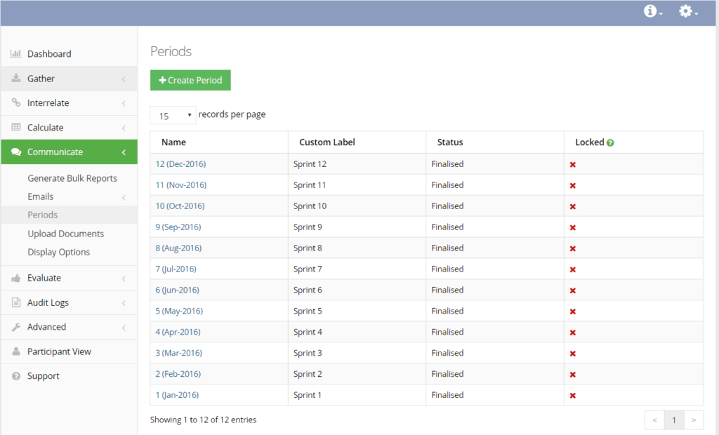 custom periods