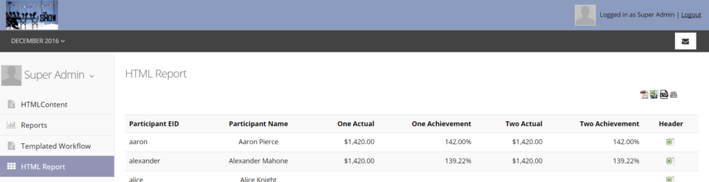report builder with CSV