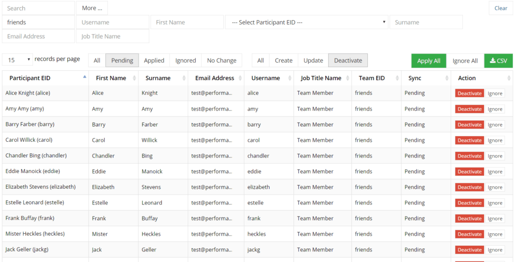 bulk actions