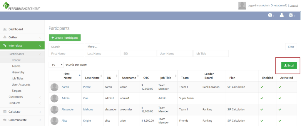 participant list download