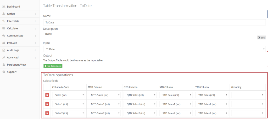 to date transformation performance