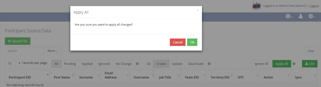 participant sync apply all button