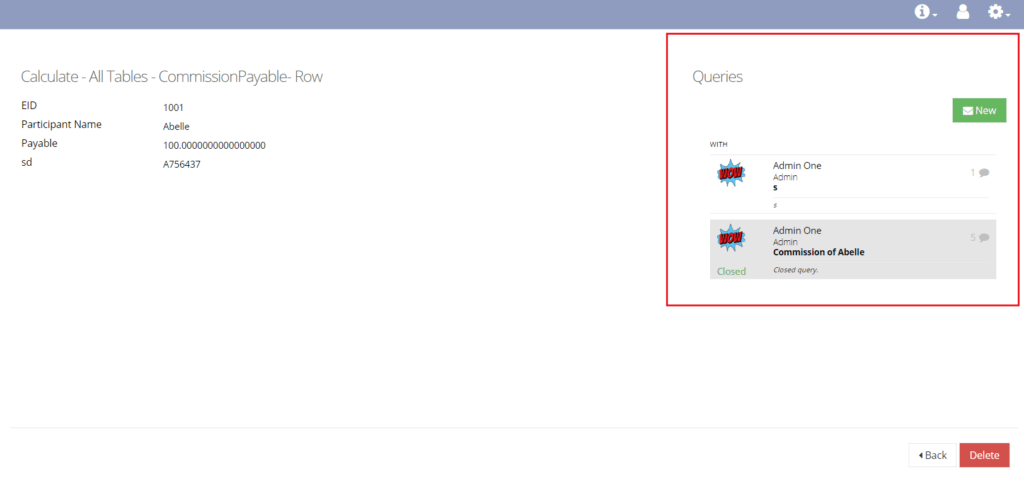 queries in detailed view of custom table record