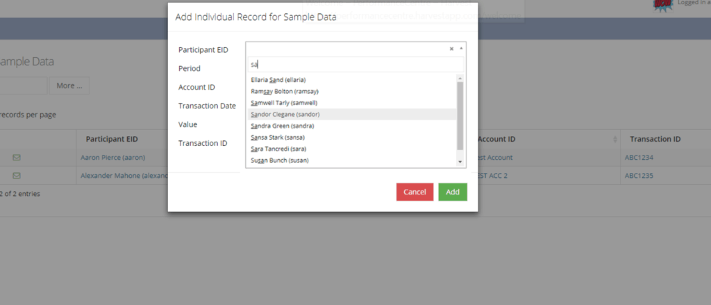 searchable drop down on custom table