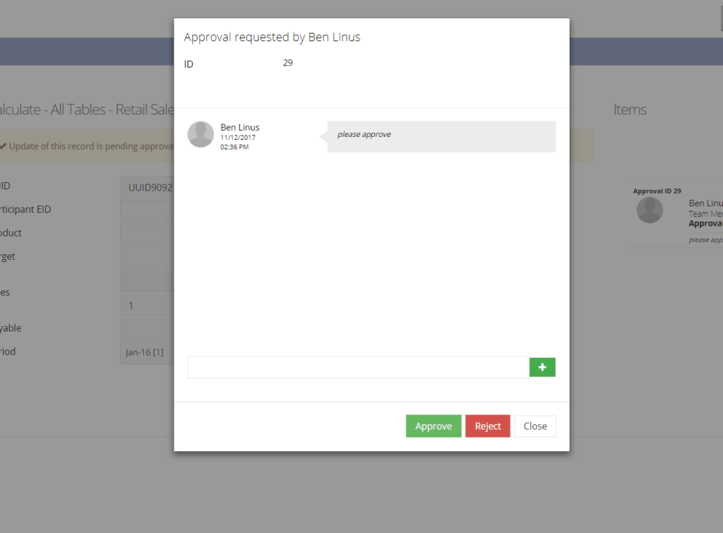 approving request in detail