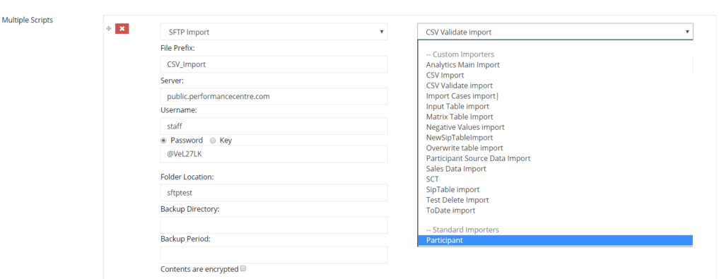 participant import via schedulers