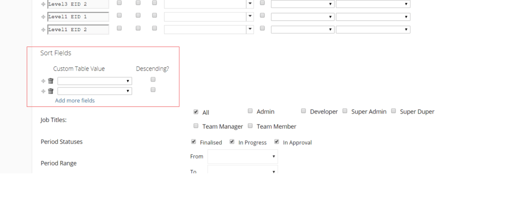 default sorting