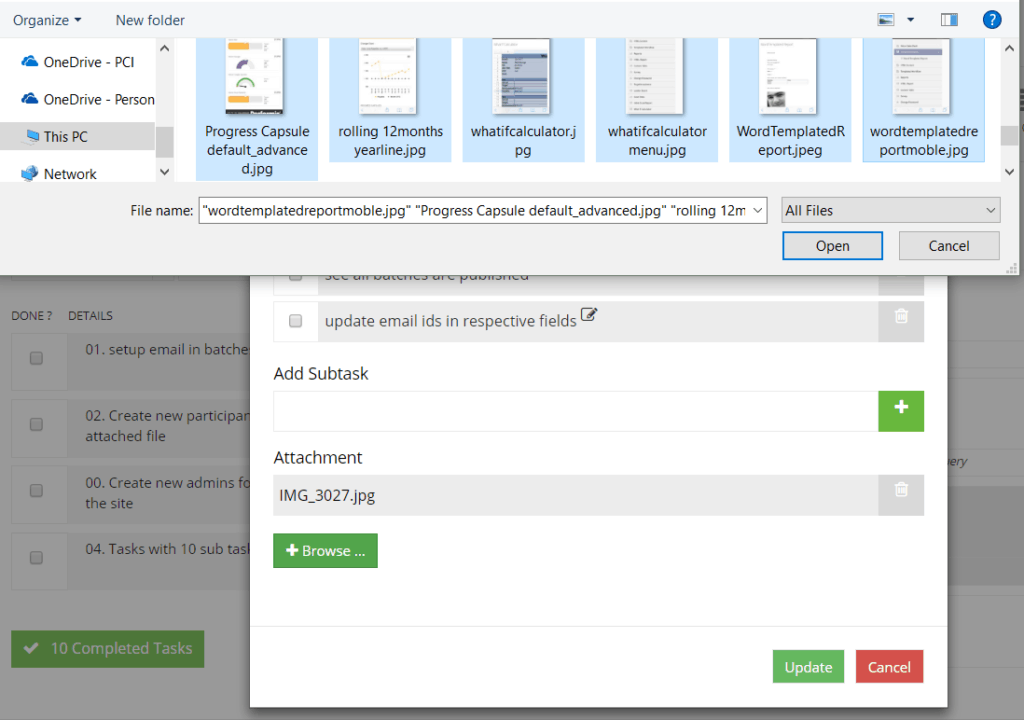 task attachments