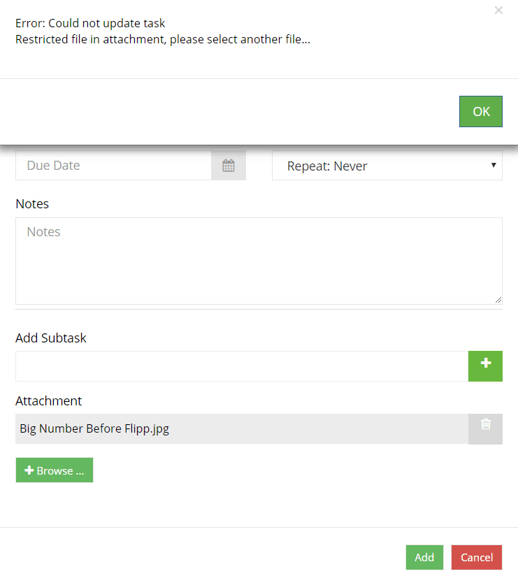 task attachments