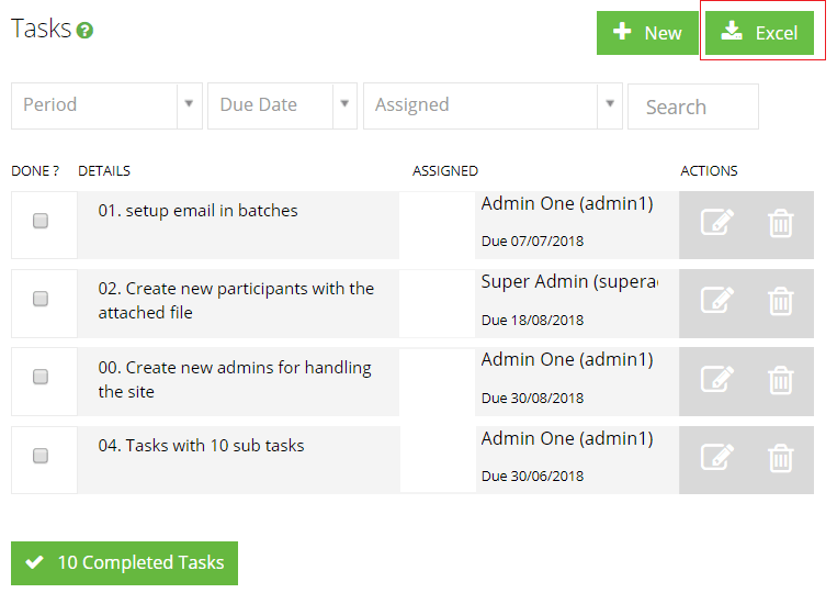 task export