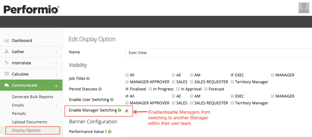 enable disable manager switching
