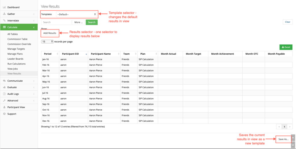 view results