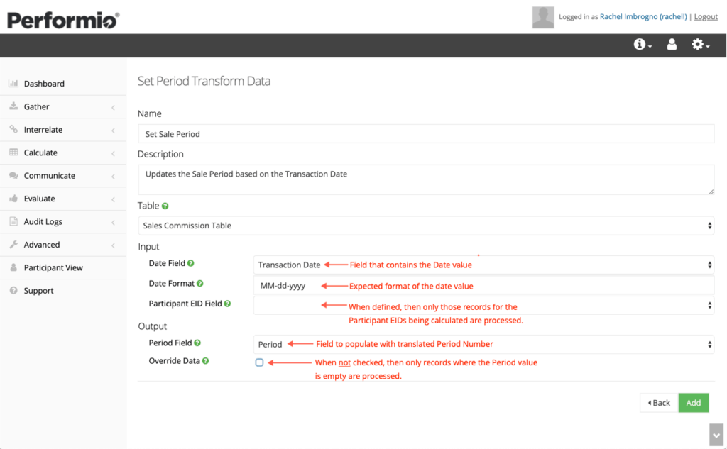 set period transformation