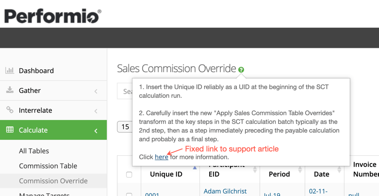 Override Help Link