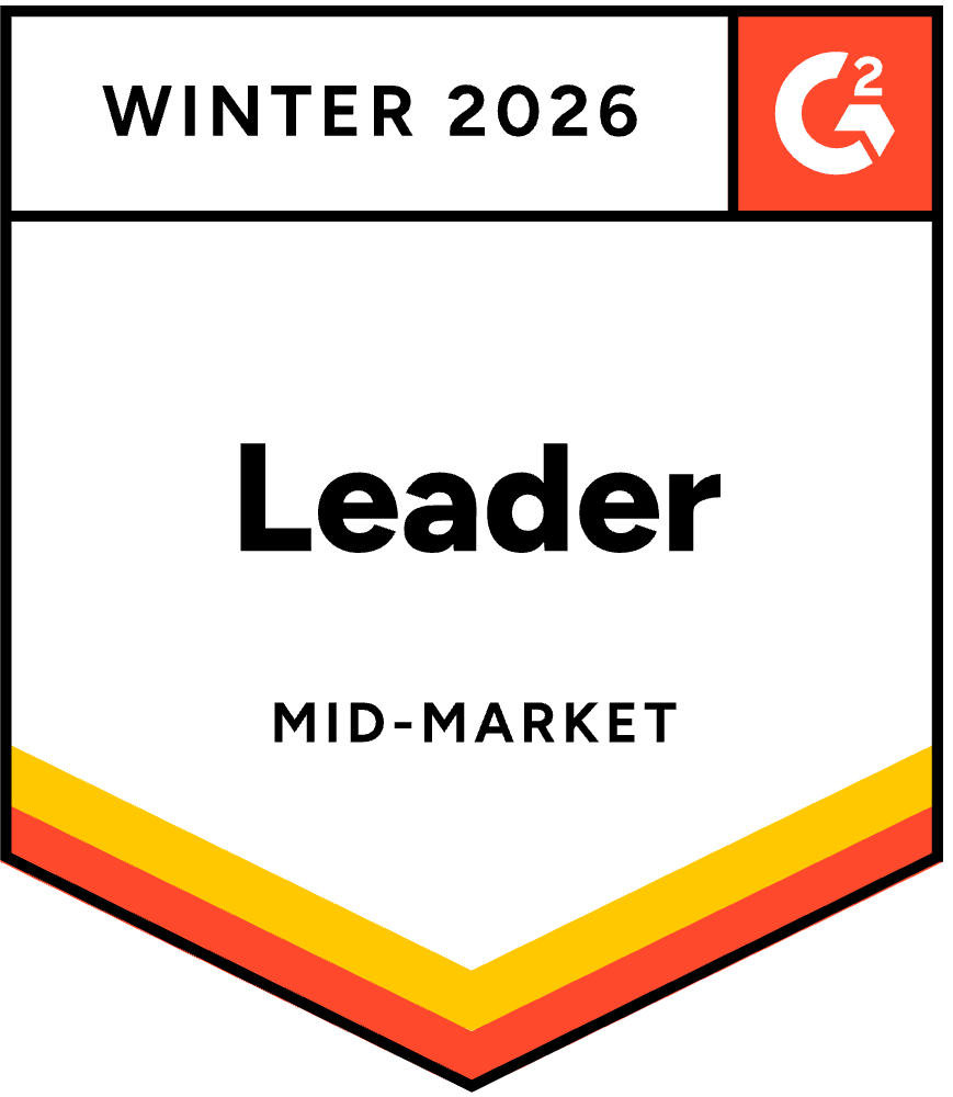 Badge graphic for G2 Sales Compensation Leader in the Mid-Market sector, Winter 2026
