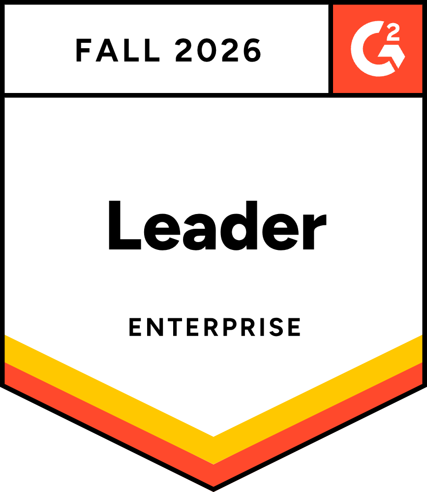 Badge graphic for G2 Enterprise Leader in Sales Performance Management, Fall 2026